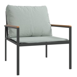 Salon de jardin avec coussins 4 pcs anthracite acier 530031530031