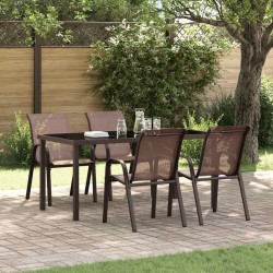 Chaises empilables de jardin lot de 4 Marron Tissu textilène 530032530032
