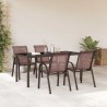 Chaises empilables de jardin lot de 4 Marron Tissu textilène 530032530032