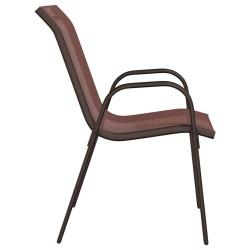 Chaises empilables de jardin lot de 4 Marron Tissu textilène 530032530032