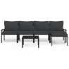 Salon de jardin 6 pcs avec coussins gris acier 530033530033