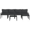 Salon de jardin 6 pcs avec coussins gris acier 530033530033