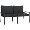 Salon de jardin 6 pcs avec coussins gris acier 530033530033