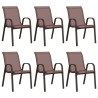 Chaises empilables de jardin lot de 6 Marron Tissu textilène 530034530034