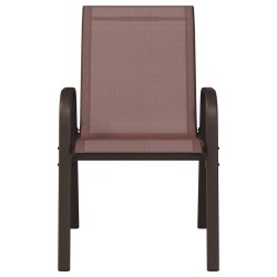 Chaises empilables de jardin lot de 6 Marron Tissu textilène 530034530034
