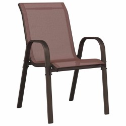 Chaises empilables de jardin lot de 6 Marron Tissu textilène 530034530034