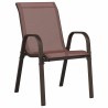 Chaises empilables de jardin lot de 6 Marron Tissu textilène 530034530034