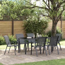 Chaises empilables de jardin lot de 6 Gris Tissu textilène 530035530035