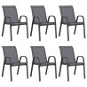 Chaises empilables de jardin lot de 6 Gris Tissu textilène 530035530035
