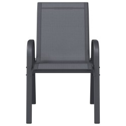 Chaises empilables de jardin lot de 6 Gris Tissu textilène 530035530035