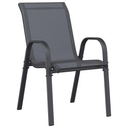 Chaises empilables de jardin lot de 6 Gris Tissu textilène 530035530035