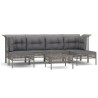 Salon de jardin 7 pcs avec coussins Gris Résine tressée 530036530036