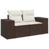 Salon de jardin avec coussins 6 pcs marron résine tressée 530042530042
