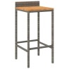Ensemble de bar jardin 9 pcs gris poly rotin/bois massif acacia 530043530043
