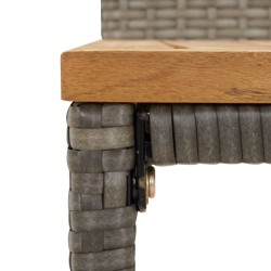 Ensemble de bar jardin 9 pcs gris poly rotin/bois massif acacia 530043530043