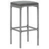 Ensemble de bar de jardin 9 pcs avec coussins gris poly rotin 530044530044