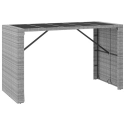 Ensemble de bar de jardin 9 pcs avec coussins gris poly rotin 530044530044