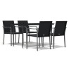 Ensemble à manger de jardin 5 pcs coussins résine tressée acier 530053530053