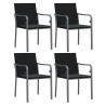 Ensemble à manger de jardin 5 pcs coussins résine tressée acier 530053530053