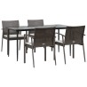 Ensemble à manger de jardin 5 pcs coussins résine tressée acier 530054530054