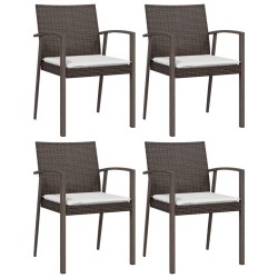 Ensemble à manger de jardin 5 pcs coussins résine tressée acier 530054530054