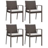 Ensemble à manger de jardin 5 pcs coussins résine tressée acier 530054530054