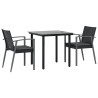 Ensemble à manger de jardin 3 pcs coussins résine tressée acier 530055530055