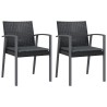 Ensemble à manger de jardin 3 pcs coussins résine tressée acier 530055530055