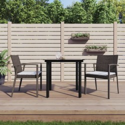Ensemble à manger de jardin 3 pcs coussins résine tressée acier 530057530057