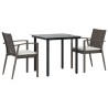 Ensemble à manger de jardin 3 pcs coussins résine tressée acier 530057530057