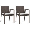 Ensemble à manger de jardin 3 pcs coussins résine tressée acier 530057530057