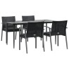 Ensemble à manger de jardin 5 pcs coussins résine tressée acier 530058530058