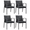 Ensemble à manger de jardin 5 pcs coussins résine tressée acier 530058530058