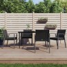 Ensemble à manger de jardin 5 pcs coussins résine tressée acier 530059530059