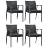Ensemble à manger de jardin 5 pcs coussins résine tressée acier 530059530059