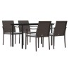 Ensemble à manger de jardin 5 pcs coussins résine tressée acier 530062530062