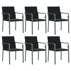 Ensemble à manger de jardin 7 pcs coussins résine tressée acier 530063530063