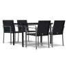 Ensemble à manger de jardin 5 pcs coussins résine tressée acier 530064530064