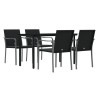 Ensemble à manger de jardin 5 pcs coussins résine tressée acier 530064530064