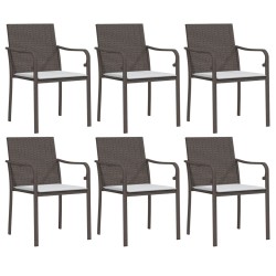 Ensemble à manger de jardin 7 pcs coussins résine tressée acier 530065530065