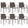 Ensemble à manger de jardin 7 pcs coussins résine tressée acier 530065530065