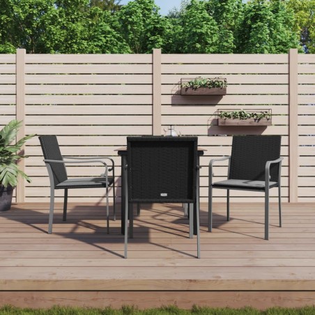 Ensemble à manger de jardin 5 pcs coussins résine tressée acier 530066530066