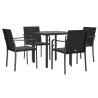 Ensemble à manger de jardin 5 pcs coussins résine tressée acier 530066530066