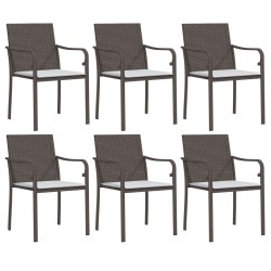 Ensemble à manger de jardin 7 pcs coussins résine tressée acier 530067530067