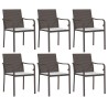 Ensemble à manger de jardin 7 pcs coussins résine tressée acier 530067530067