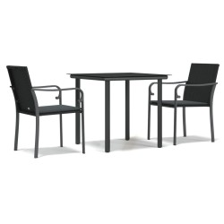 Ensemble à manger de jardin 3 pcs coussins résine tressée acier 530068530068
