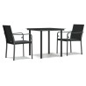 Ensemble à manger de jardin 3 pcs coussins résine tressée acier 530068530068