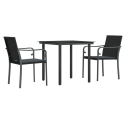 Ensemble à manger de jardin 3 pcs coussins résine tressée acier 530068530068