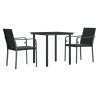 Ensemble à manger de jardin 3 pcs coussins résine tressée acier 530068530068