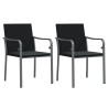 Ensemble à manger de jardin 3 pcs coussins résine tressée acier 530068530068